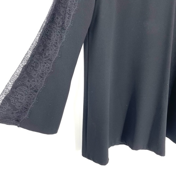 ZARA Black Lace Bell Sleeve Shift Dress - Picture 5 of 7